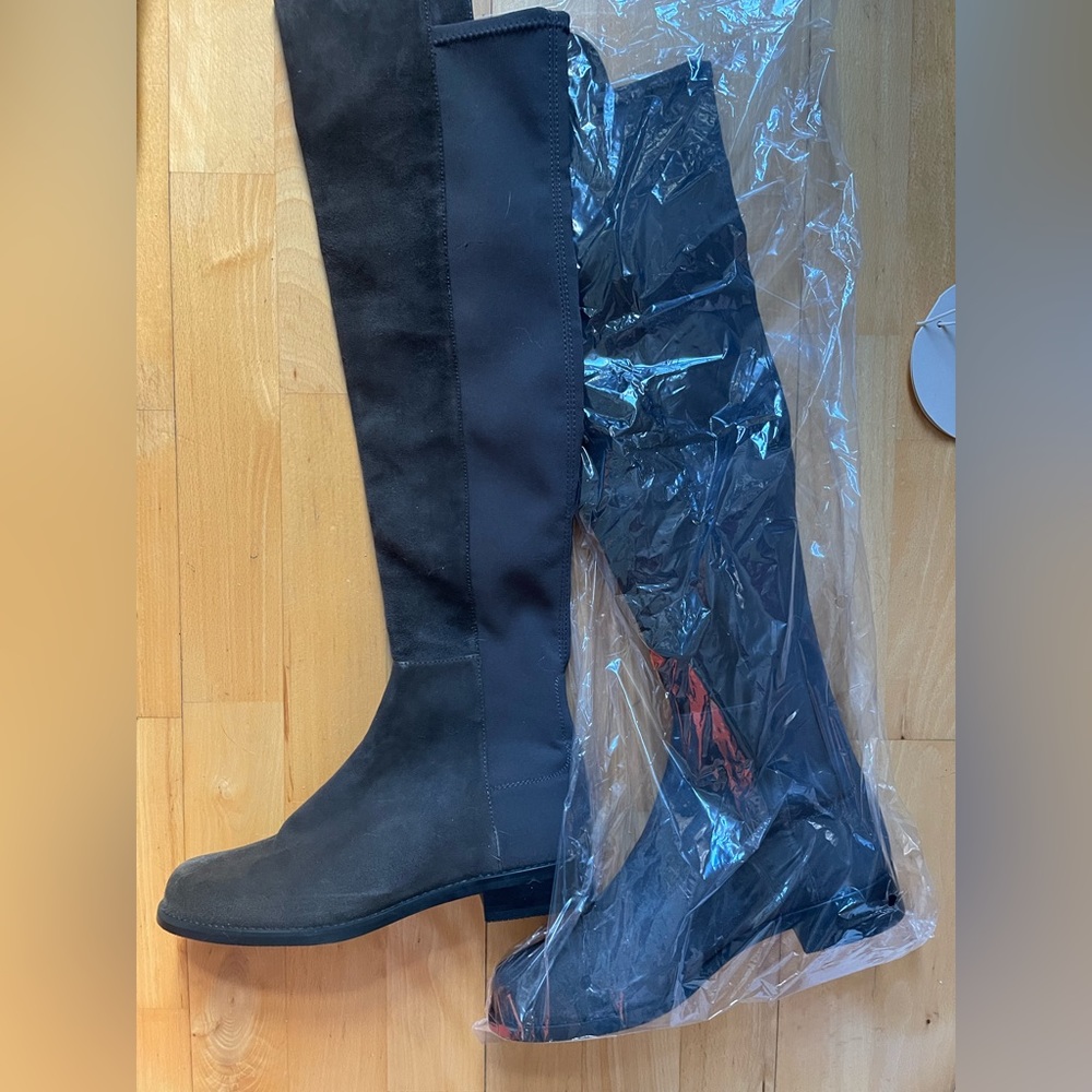 Stuart Weitzman brand new! Slate grey suede 50/50 over-the-knee boats size 8 R